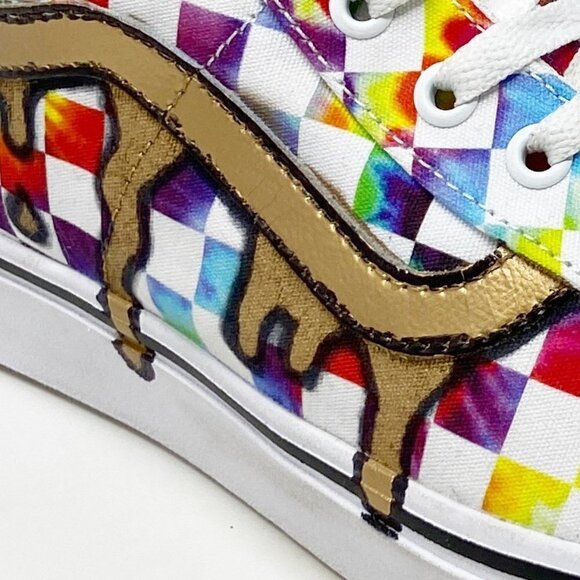 VANS | Customized Unique Tie Dye Checkerboard SK8-HI High Tops 12 Mens - Picture 12 of 15